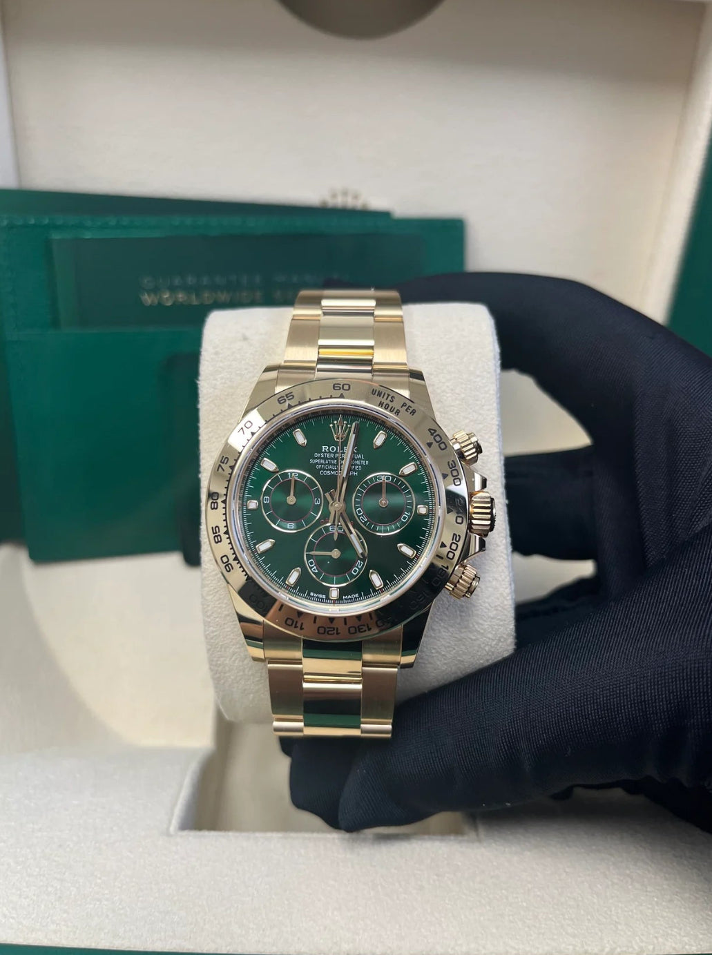 ROLEX DAYTONA GOLD & GREEN