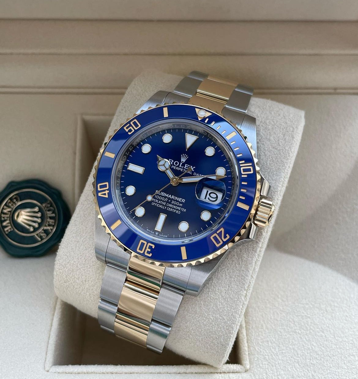 Acciaio Oro Blu Rolex Submariner Acciaio Ghiera Blu Orologio Rolex