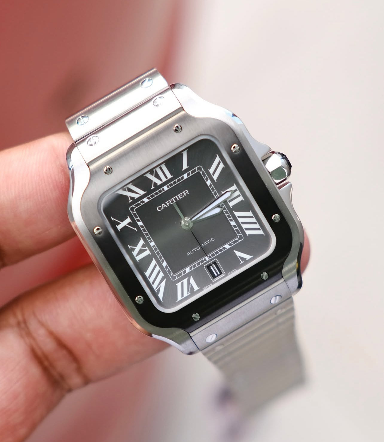CARTIER SANTOS GREY RHODIUM