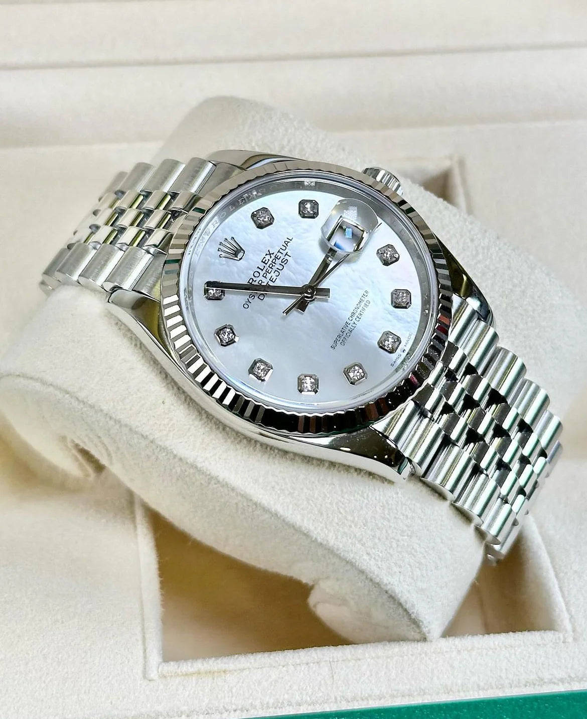 ROLEX DATEJUST JUBILEE WHITE DIAMOND