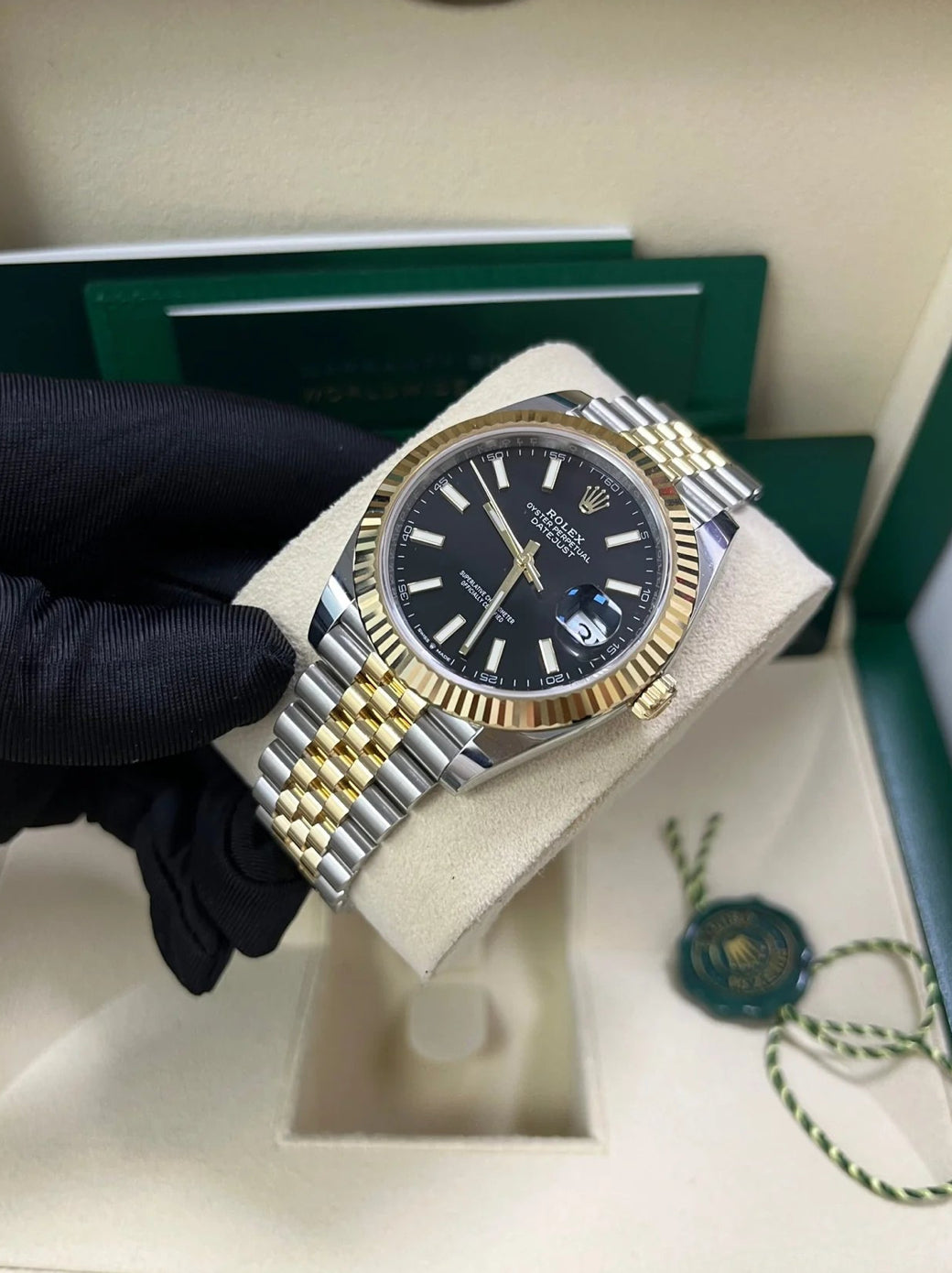 ROLEX DATEJUST JUBILEE BLACK & GOLD