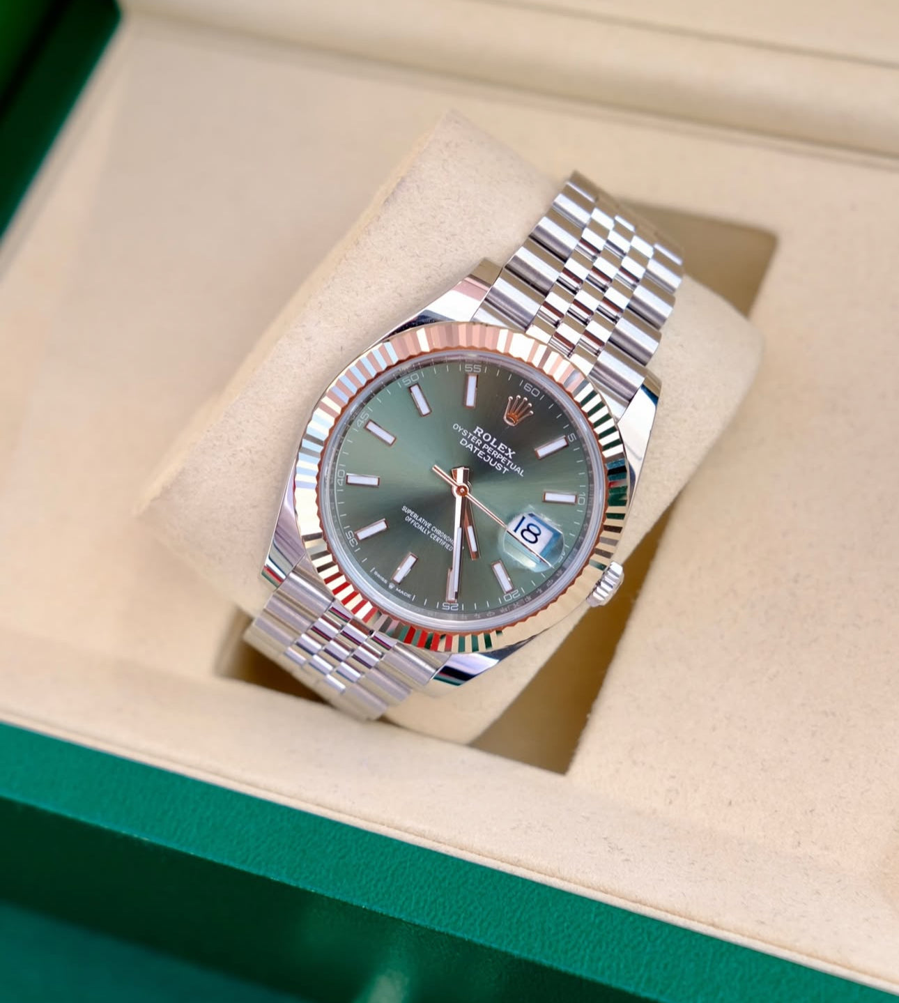ROLEX DATEJUST JUBILÉE MINT GREEN ZIGRINATO