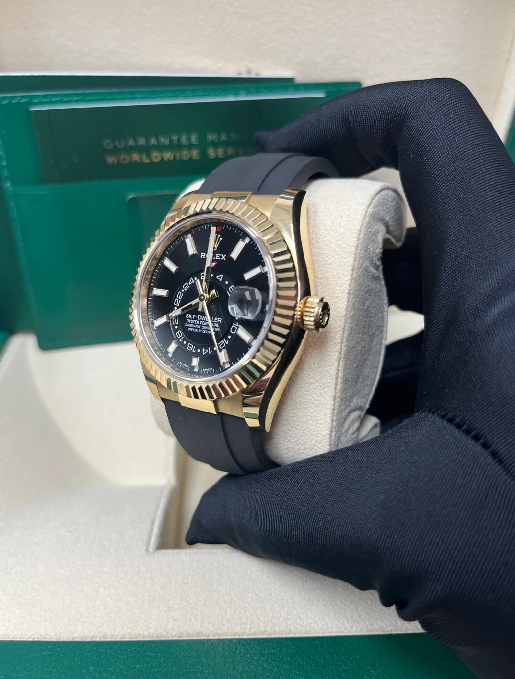 ROLEX SKY-DWELLER OYSTERFLEX GOLD