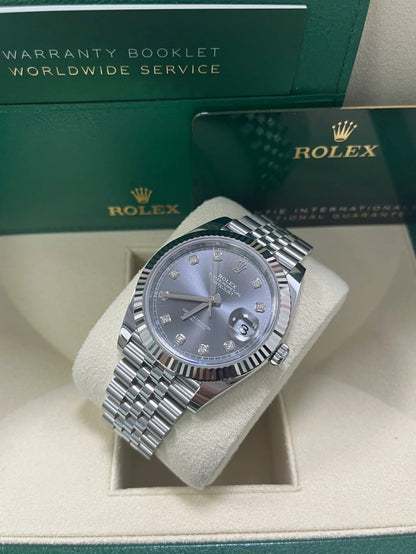 ROLEX DATEJUST JUBILÉE GREY RHODIUM DIAMOND