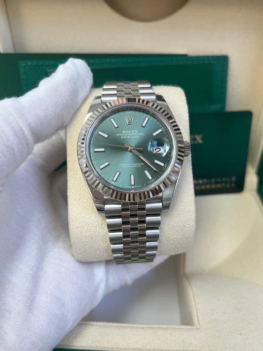 ROLEX DATEJUST JUBILÉE MINT GREEN ZIGRINATO
