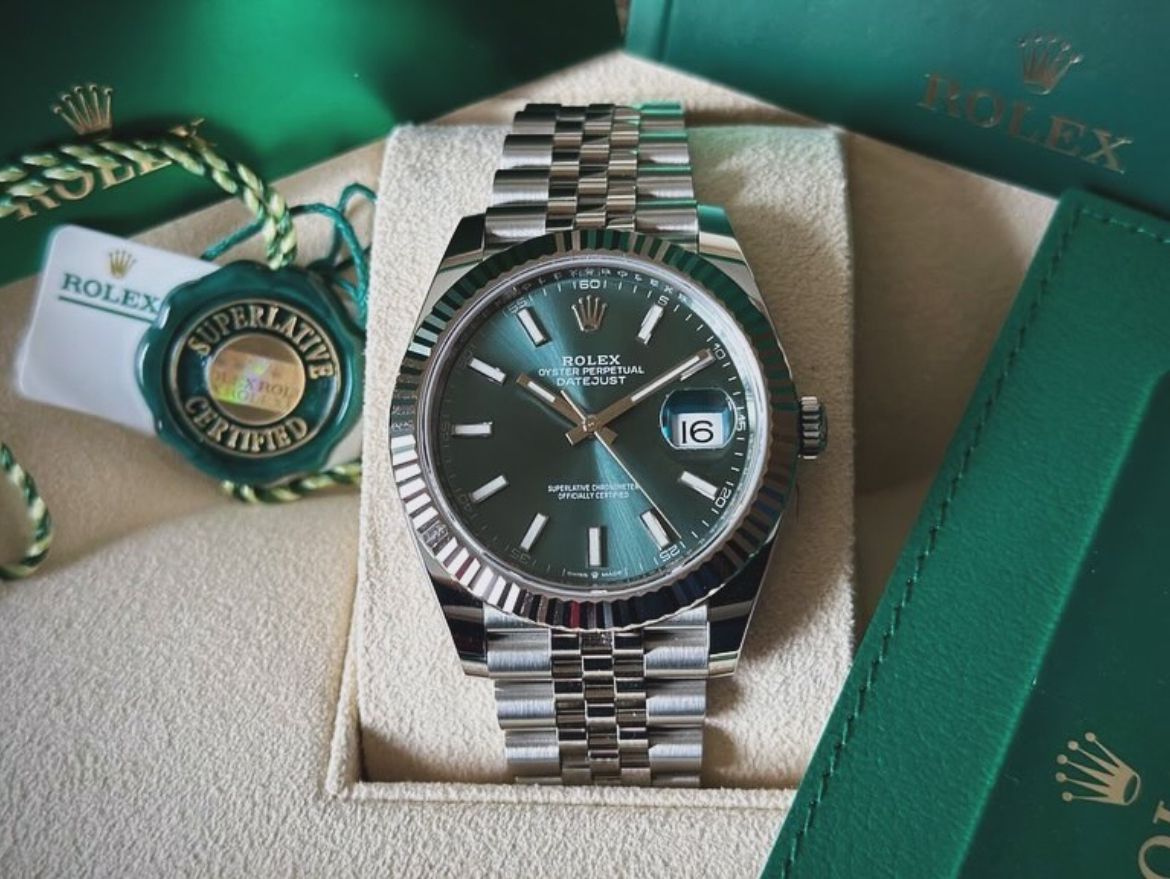 ROLEX DATEJUST JUBILÉE MINT GREEN ZIGRINATO