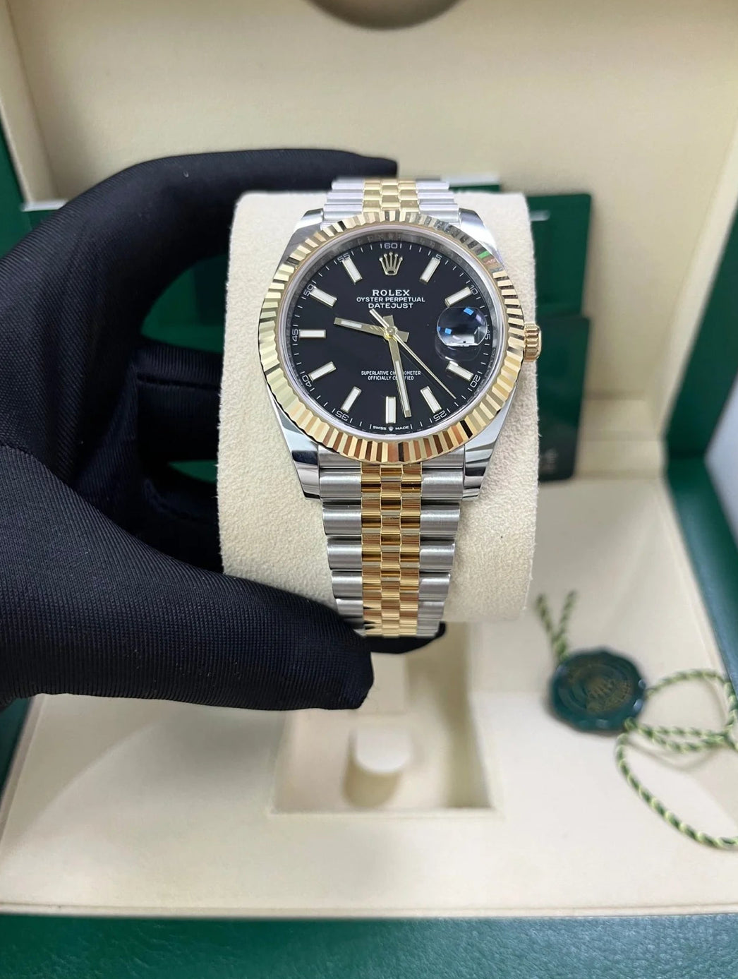 ROLEX DATEJUST JUBILEE BLACK & GOLD