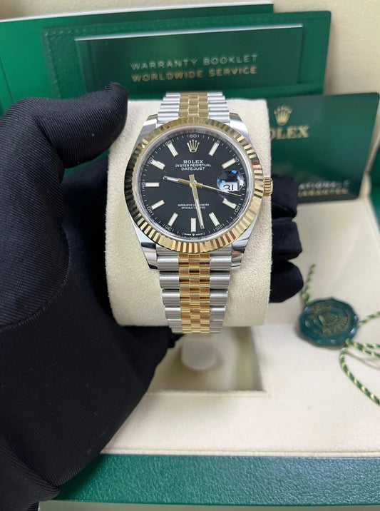 ROLEX DATEJUST JUBILEE BLACK & GOLD