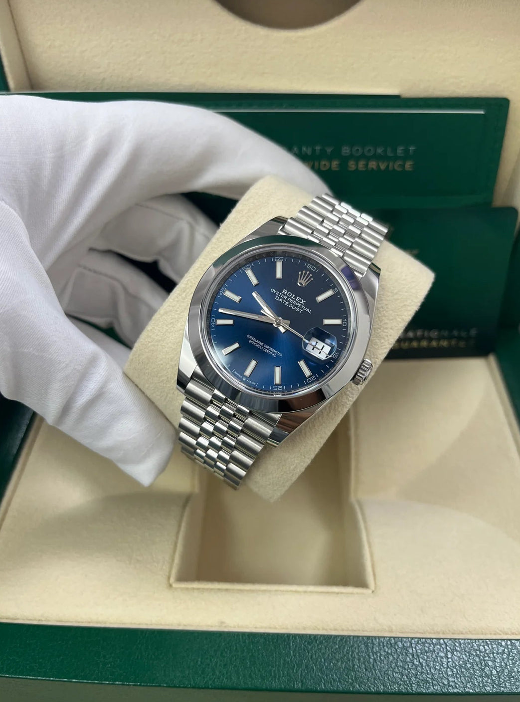 ROLEX DATEJUST JUBILEE OCEAN BLU ( GHIERA LISCIA )