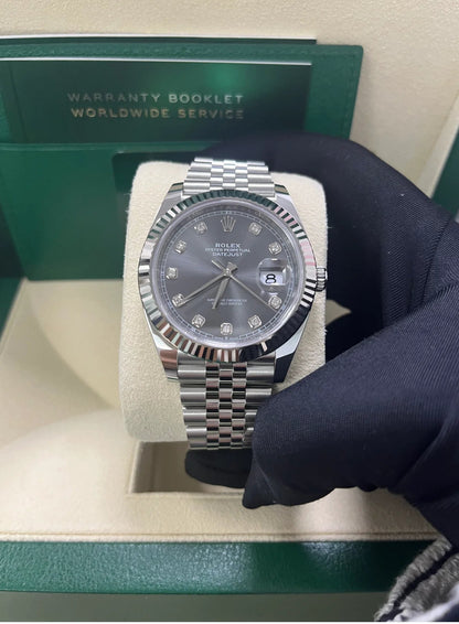 ROLEX DATEJUST JUBILÉE GREY RHODIUM DIAMOND