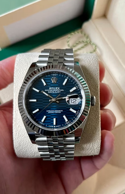 ROLEX DATEJUST JUBILEE FLUTED BLU MOTIF