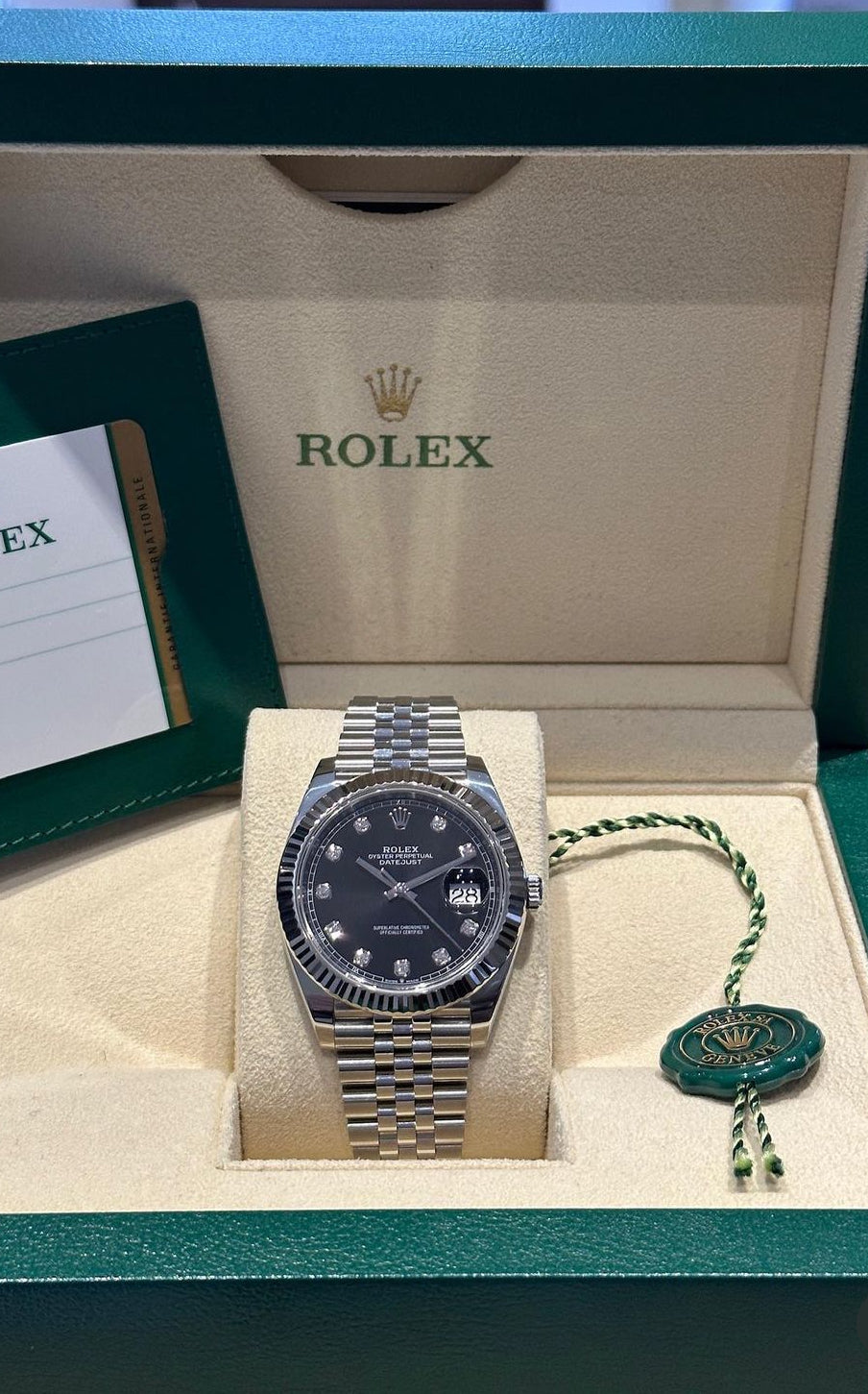 ROLEX DATEJUST JUBILEE BLACK DIAL DIAMOND