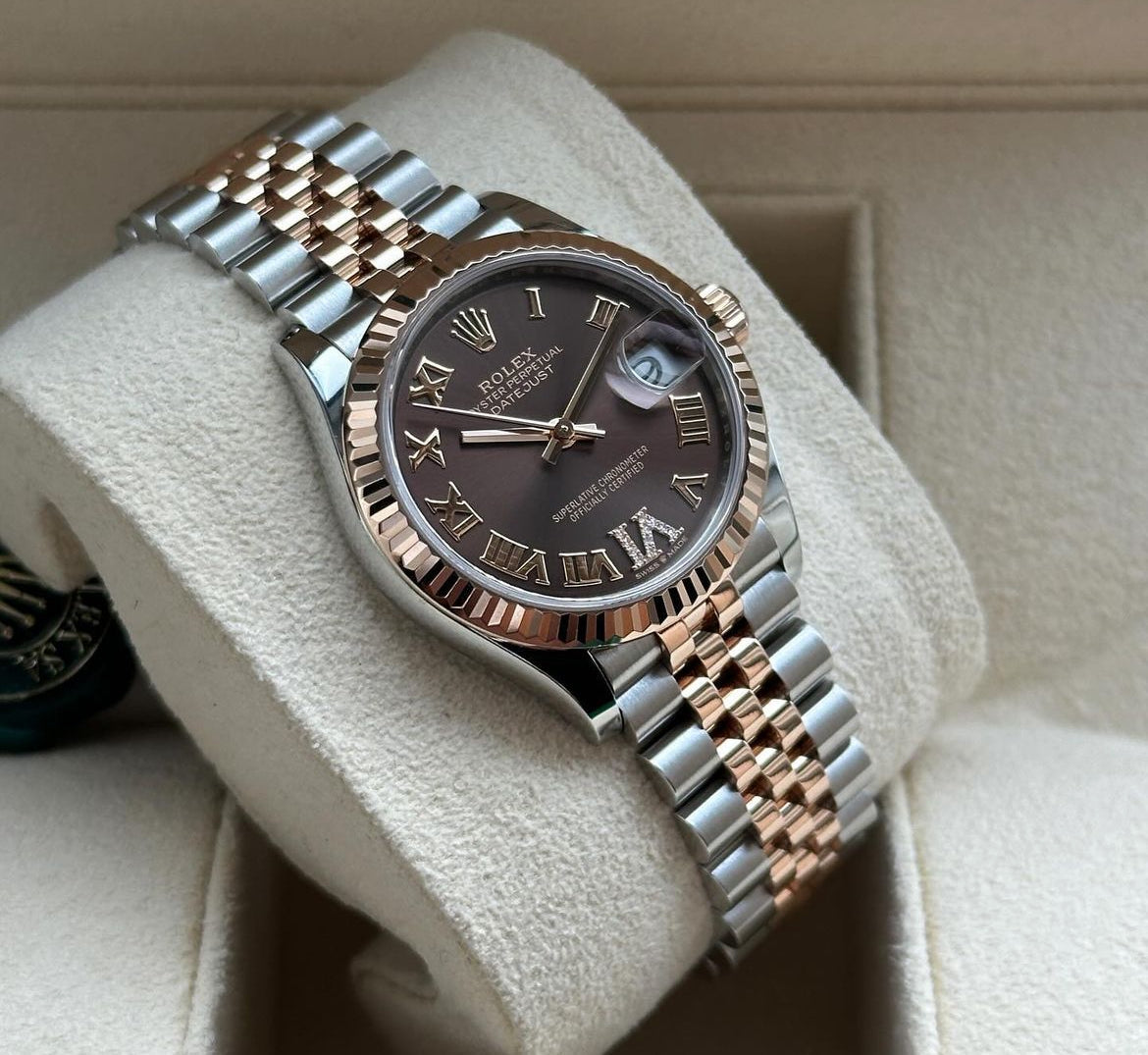 ROLEX DATEJUST JUBILEE GOLD CHOCOLATE ROMAN