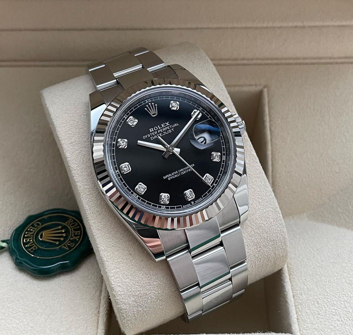 ROLEX DATEJUST OYSTER BLACK DIAL DIAMOND