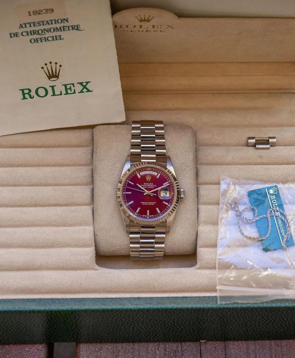 ROLEX DAY-DATE CHERRY DIAL