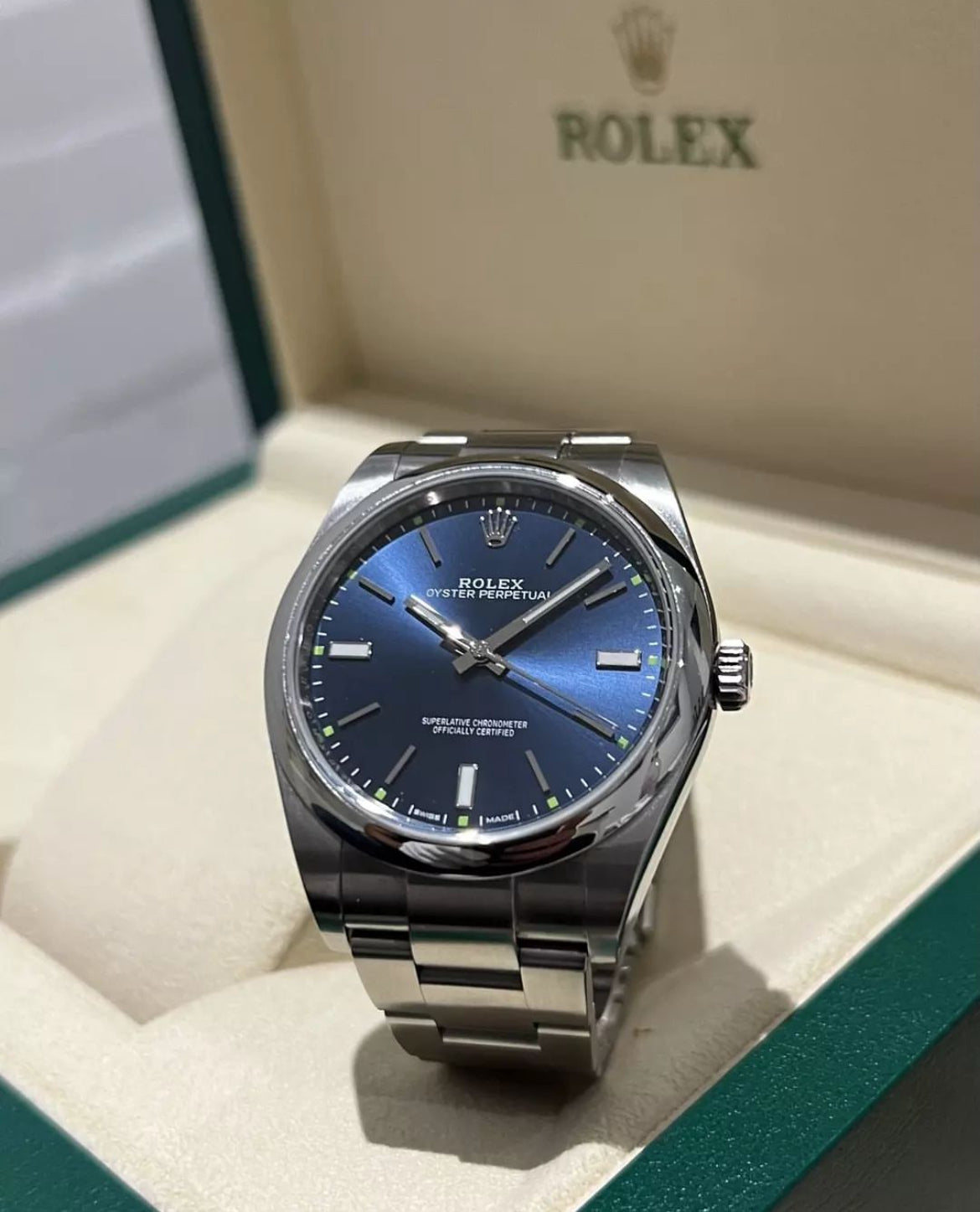 ROLEX OYSTER PERPETUAL BLUE DIAL